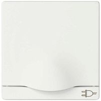 Лицевая панель Simon82 для 1-м. розетки 220В с крышкой белый картинка